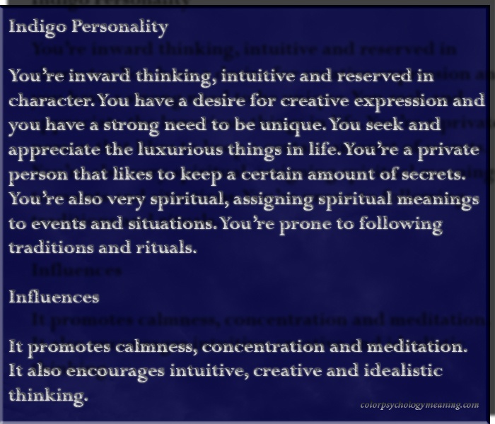 Indigo Personality & Affects
